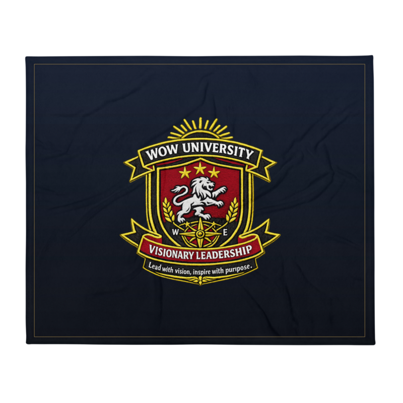 WOW University | WOWU VisionaryLeadership badge | Throw Blanket