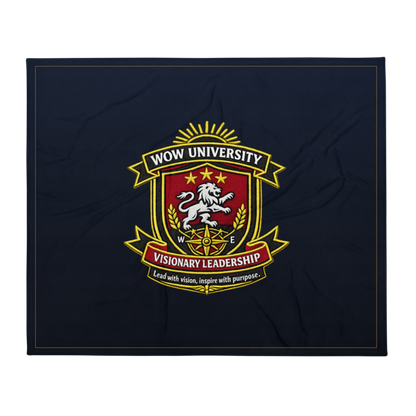 WOW University | WOWU VisionaryLeadership badge | Throw Blanket