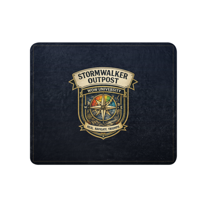 WOW University | Stormwalker Outpost WOWU compass badge | Sublimated Sherpa Blanket