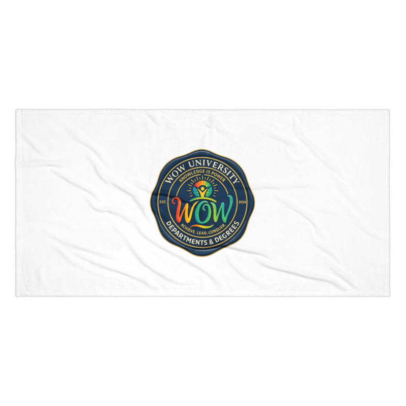 WOW University | WOWU DepartmentsDegrees medallion | Beach Towel