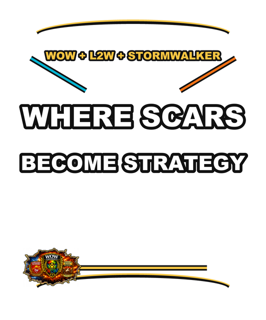 Where Scars Become Strategy — WOW Tri-Shield Tee