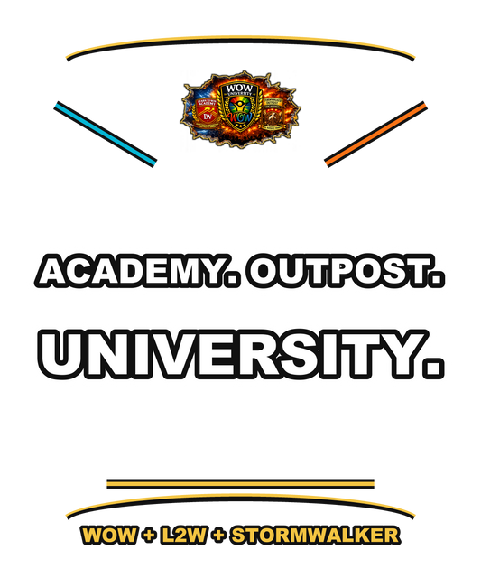 Academy Outpost University — WOW Tri-Shield Tee