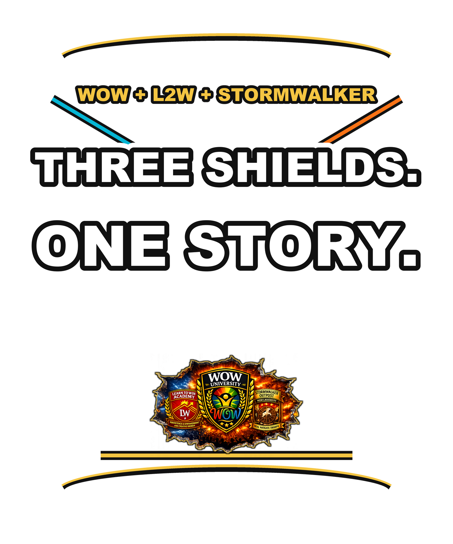 Three Shields One Story — WOW Tri-Shield Tee