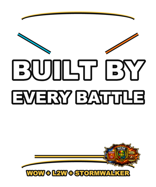 Built By Every Battle — WOW Tri-Shield Tee